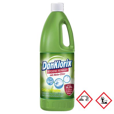 Dan Klorix Hygienereiniger Grüne Frische mit Chlor 1500ml 2er Pack