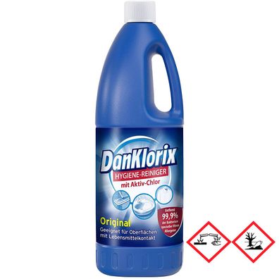 Dan Klorix Hygiene Reiniger Original mit Aktiv Chlor 1500ml 2er Pack