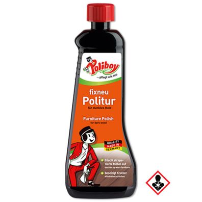 Poliboy fixneu Politur dunkel Reinigung für alle dunklen Möbel 500 ml