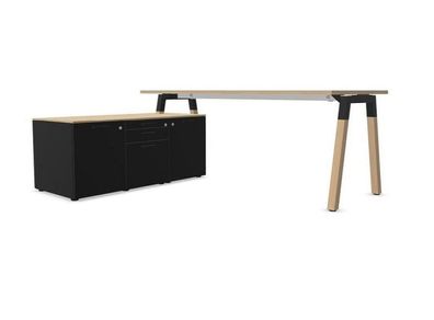 Schreibtisch mit kleinem Sideboard B - Polare