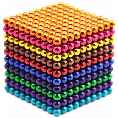 1000 Stück 5 mm Magnetkugel-Set Magic Magnet Cube Bauspielzeug zum Stressabbau Mix 10