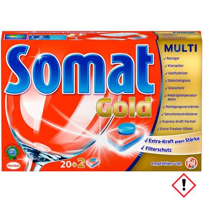 Somat Gold mit 22 Tabs für sauberes und glänzendes Geschirr 400g
