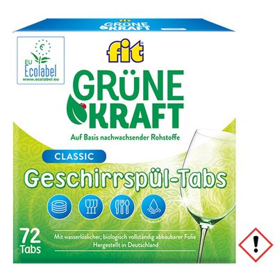 Fit Grüne Kraft Classic Tabs für ein optimales Spülergebnis 72er