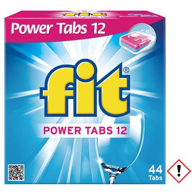 Fit Power Tabs 12 für perfekt saubere Spülergebnisse 44 Stück