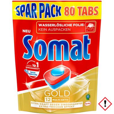 Somat Tabs 12 Gold mit Tiefenreinigung Sparpack 80 Stück 1 Pack