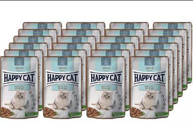 Happy Cat ¦ Sensitive - Haut & Fell - 24 x 85g ¦ spezielles, nasses Futter für ...