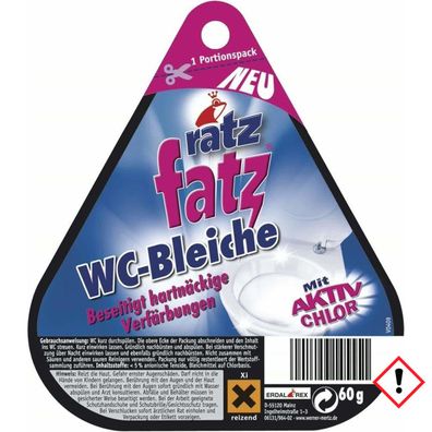 ratz fatz WC Bleiche Aktiv Chlor WC Reiniger Soforthilfe 60g