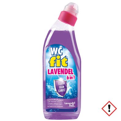 Fit WC Kraft Gel 6in1 Lavendel Duft Stark gegen Schmutz 750ml