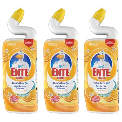 WC Ente Total Aktiv Reinigungs Gel mit Citrus Duft 750ml 3er Pack