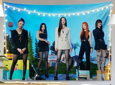 Red Velvet Tapestry Ju Hyun Wendy Yeri Album Hintergrund Tuch Fanchant Wandteppich