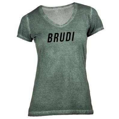 Damen T-Shirt V-Ausschnitt Brudi