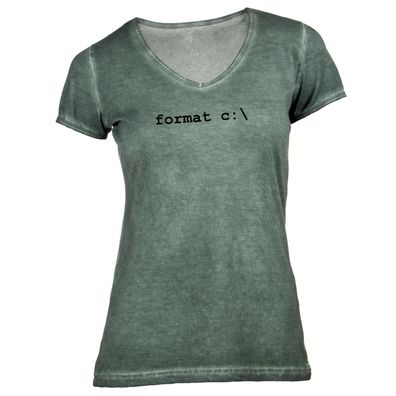 Damen T-Shirt V-Ausschnitt Format C