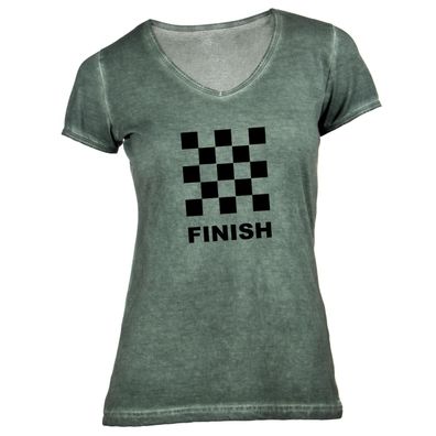 Damen T-Shirt V-Ausschnitt finish