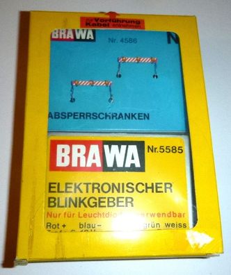 Brawa 4586, Absperrschranken mit elektronischem Blinkgeber, Neu