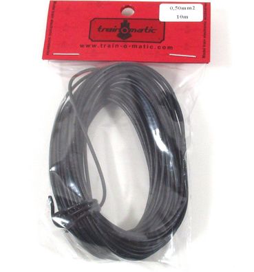 trainOmatic 1130402 feine Litze, Kabel 0.50 mm2 10m verdrillt, schwarz (0,44€/ m) -