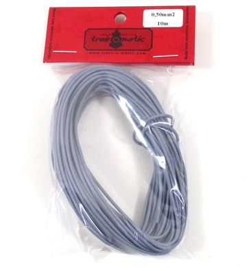 trainOmatic 1130405 feine Litze, Kabel 0.50 mm2 10m verdrillt, grau (0,44€/ m) - NE