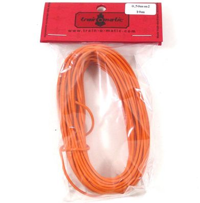 trainOmatic 1130406 feine Litze, Kabel 0.50 mm2 10m verdrillt, orange (0,44€/ m) -