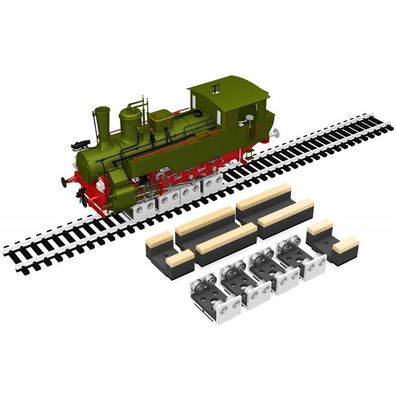 Proses [PRR-HO-04] Modellbahn-Set mit 4 Stück HO/ OO Rollböcke + Reinigungsfilze - N