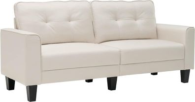 Sofa 3 Sitzer modern, Stoffsofa 202x75x94cm, Polstersofa beige für 2-3 Personen