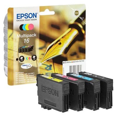 EPSON Multipack 16, C13T16264012, original, (schwarz/ farbig) 4 Stück Tintenpatronen