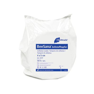 BeeSana® Zellstofftupfer, 4 x 5 cm, sterilisiert