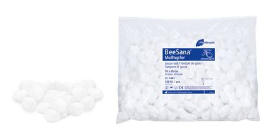 BeeSana® Mulltupfer, RöKo, steril, 20 x 20 cm, Rundform, 20 Stk