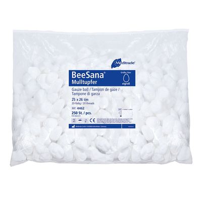 BeeSana® Mulltupfer, ohne RöKo, unsteril, 25 x 26 cm, Rundform, eigroß