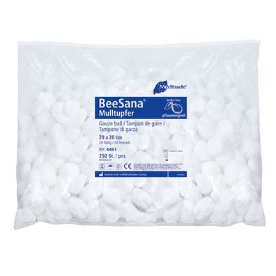 BeeSana® Mulltupfer, ohne RöKo, steril, 25 x 26 cm, Rundform, 3 Stk