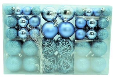 100 Weihnachtskugeln Blau Eisblau Weihnachten Christbaumschmuck