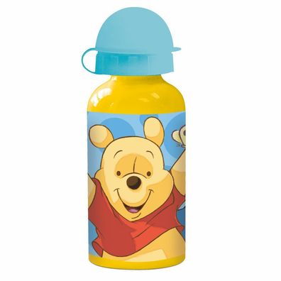 Alu-Trinkflasche Pooh | gelb 400 ml | Winnie Puuh | Sport-Aluminium-Flasche