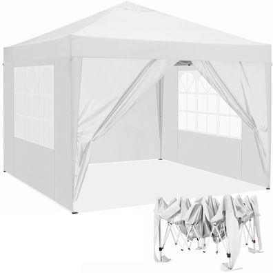 Pavillon automatisch faltbar 3x3 m wasserdicht Gartenzelt Partyzelt Camping Weiss