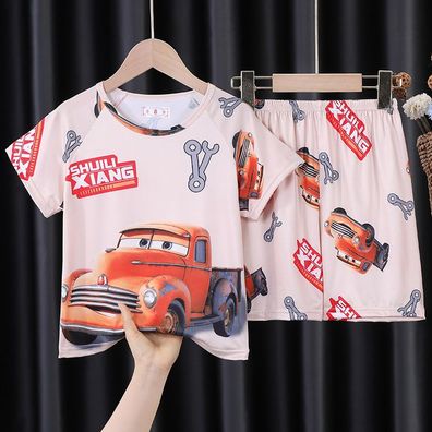 Cars McQueen Crayon Shin-chan Schlafanzug Kinder Kurzarm Pyjama 2er Set Loungewear