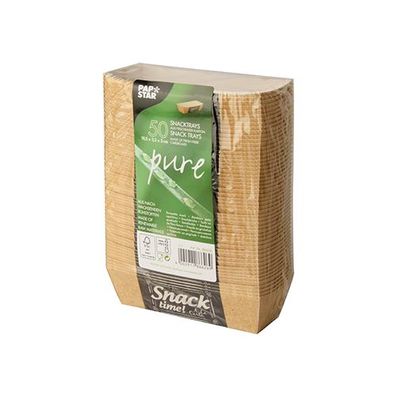 Papstar Snacktrays Pappe pure 4,5 x 12 cm Good Food 50 Stück