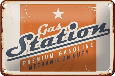 Blechschild 18 x 12 cm - Gas Station Premium Gasoline