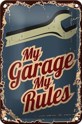 Blechschild 18 x 12 cm - My Garage My Rules