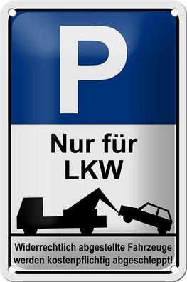 Blechschild 18 x 12 cm - Parkplatz: Nur für LKW