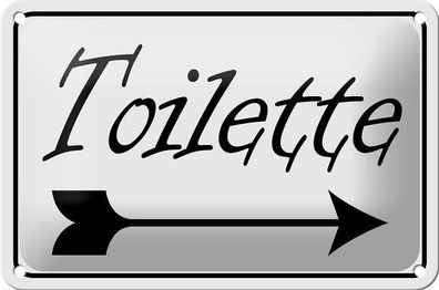 Blechschild 18 x 12 cm - Toilette rechts