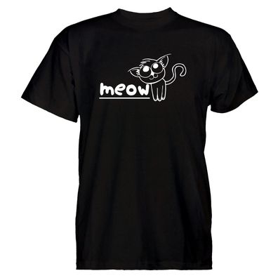 Herren T-Shirt Meow Katze