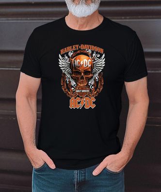 AC/ DC rockband Harley Davidson logo T-Shirt Motorcycle Harley Herren shirt S bis 5XL