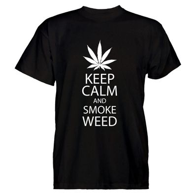 Herren T-Shirt KEEP CALM smoke Weed