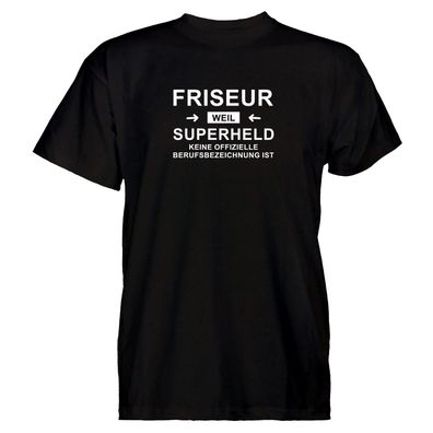 Herren T-Shirt Friseur Superheld
