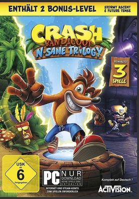 Crash Bandicoot N. Sane Trilogy (PC, 2018 Nur Steam Key Download Code) Keine DVD