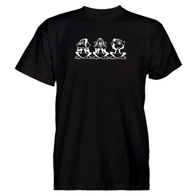 Herren T-Shirt Drei Affen Funny Style