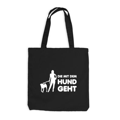 Jutebeutel Die mit dem Hund geht