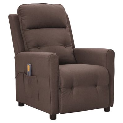 vidaXL Massagesessel Taupe Stoff