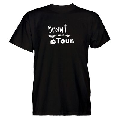 Herren T-Shirt Braut auf Tour - Kussmund