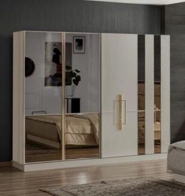 Schränke Kleiderschrank Schrank Schlafzimmer Weiß Modern Holz Luxus