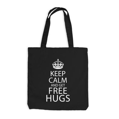 Jutebeutel KEEP CALM free hugs