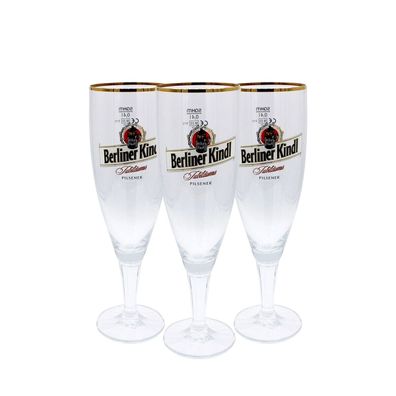 Berliner Kindl Pilsener Gläser 0,4l Jubiläum Goldrand Eichstrich