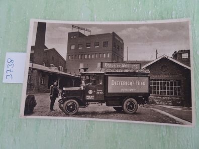 sehr alte Postkarte AK KF s/ w Düsseldorf Brauerei Dietrich Bier